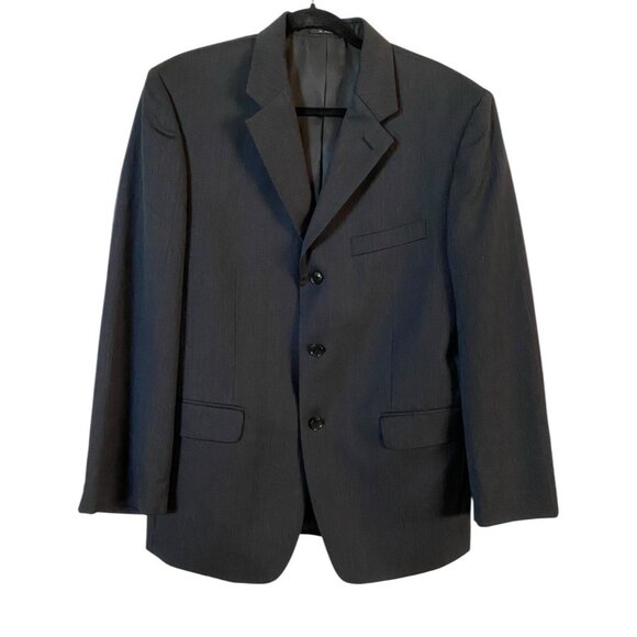 Jones New York Mens Dark Gray Striped 3 Button Blazer Sports Coat Business 40S - Picture 1 of 9
